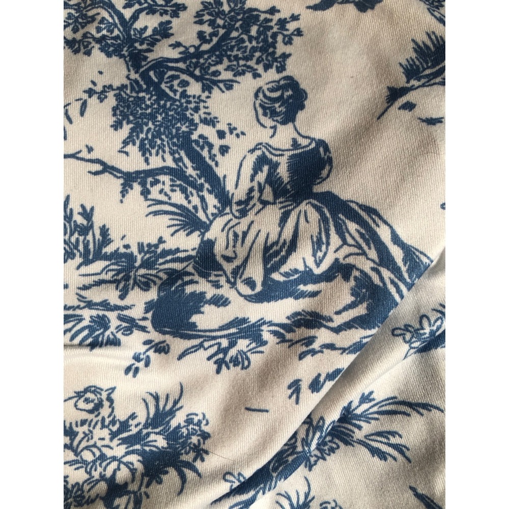 Blue Toile Victorian Lace Trim Cottagecore Tube Top Romantic  Coquette Bow Small - Picture 2 of 7